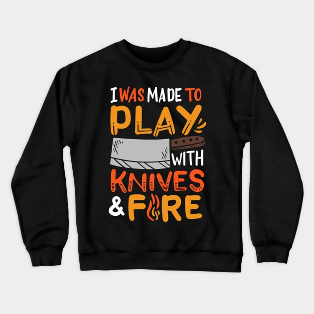 Chef Cook Knives Cooking Crewneck Sweatshirt by KAWAIITEE